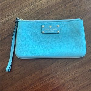 Turquoise Kate Spade wristlet wallet